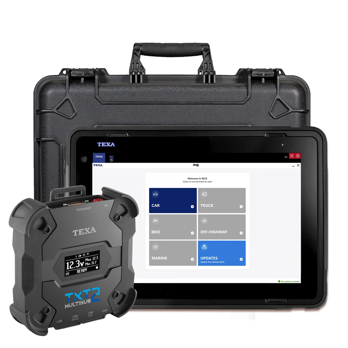 Texa Supercar Diagnostic Kit with Axone Voice Tablet and Multihub TXT 2